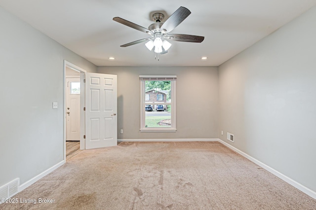 1507 Glenrock Rd, Louisville, KY 40216 - empty room with carpet flooring, baseboards, a ceiling fan, and recessed lighting