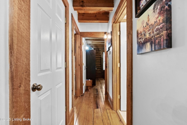 3804 Grassy Creek Dr, Lexington, KY 40503 - corridor featuring light wood-style floors and beamed ceiling