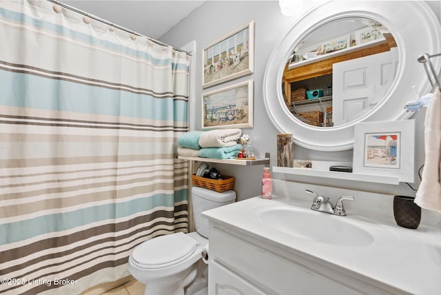 3804 Grassy Creek Dr, Lexington, KY 40503 - bathroom with vanity, toilet, and curtained shower