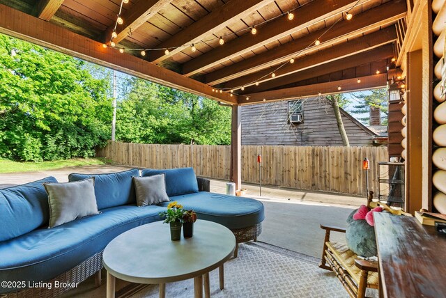 3804 Grassy Creek Dr, Lexington, KY 40503 - fenced backyard with outdoor lounge area and a patio