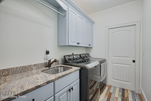 5201 Spring Mist Ct, Prospect, KY 40059 - washroom with washer and dryer, cabinet space, and wood finished floors