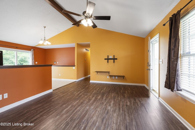 6821 James Madison Way, Louisville, KY 40272 - spare room with wood finished floors, a chandelier, baseboards, and a ceiling fan