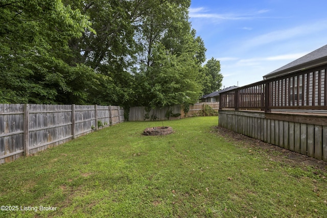 6821 James Madison Way, Louisville, KY 40272 - view of yard with an outdoor fire pit