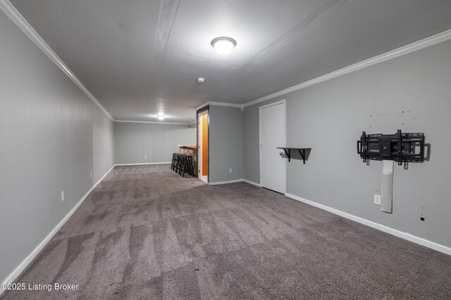 6821 James Madison Way, Louisville, KY 40272 - finished below grade area with crown molding, carpet floors, and baseboards