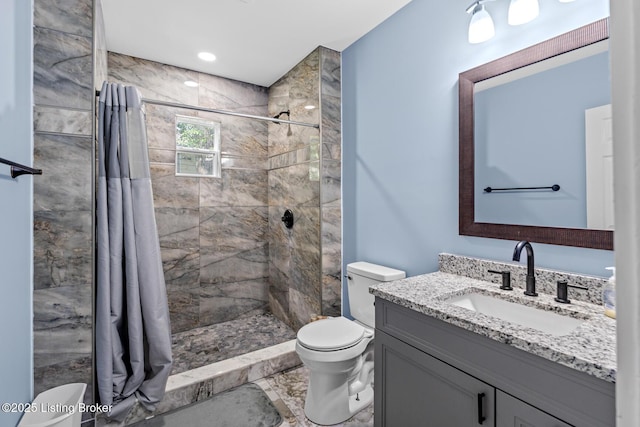3106 Ramser Ave, Louisville, KY 40216 - full bathroom with vanity, a tile shower, and marble finish flooring