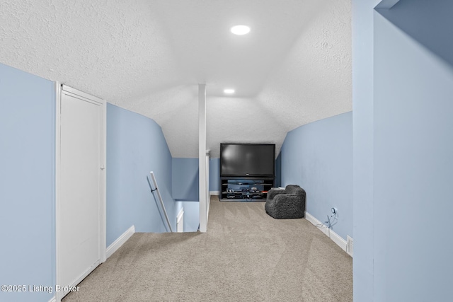 3106 Ramser Ave, Louisville, KY 40216 - bonus room with carpet flooring, a textured ceiling, vaulted ceiling, and recessed lighting