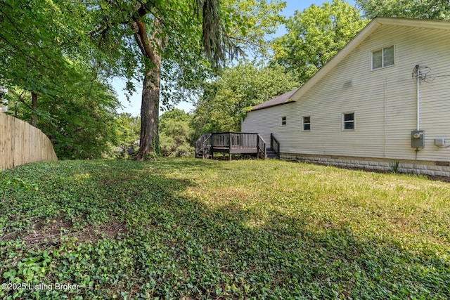 3106 Ramser Ave, Louisville, KY 40216 - view of green lawn featuring a wooden deck