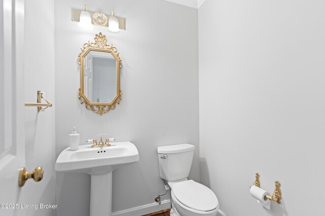 2309 Phoenix Hill Dr, Louisville, KY 40207 - bathroom featuring toilet, baseboards, and a sink