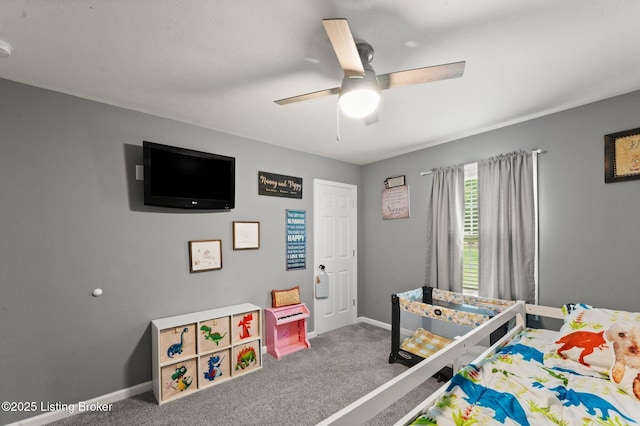 987 Wheelers Mill Rd, Munfordville, KY 42765 - carpeted bedroom featuring baseboards and a ceiling fan