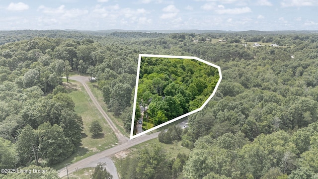 987 Wheelers Mill Rd, Munfordville, KY 42765 - aerial view of property and surrounding area with a heavily wooded area and property boundaries highlighted