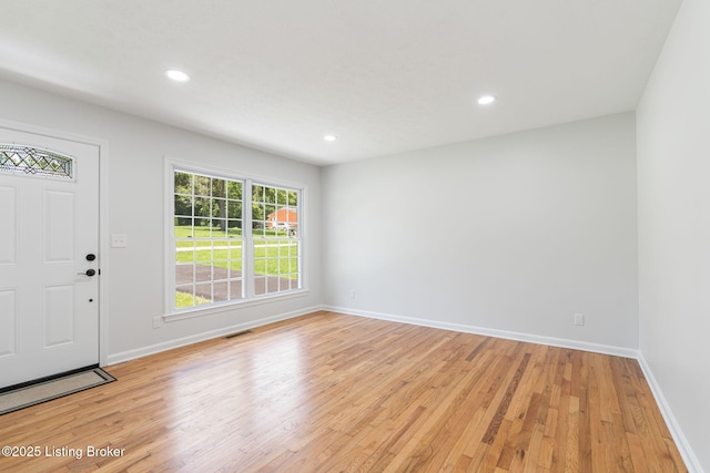 10518 Fairview Ave, Louisville, KY 40299 - entryway with light wood-style flooring, baseboards, and recessed lighting