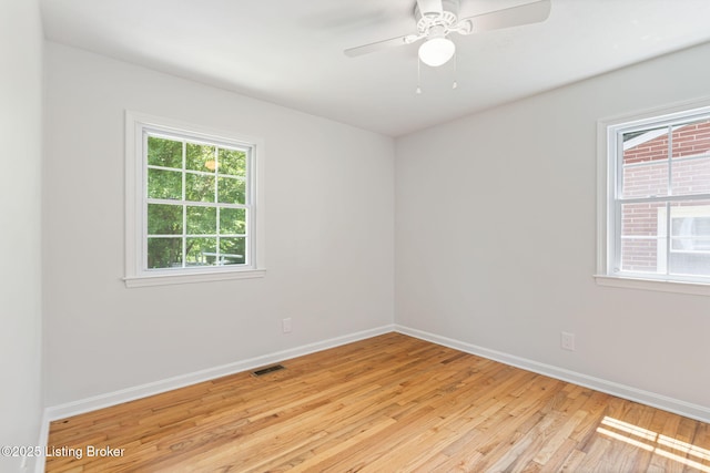 10518 Fairview Ave, Louisville, KY 40299 - empty room featuring baseboards, light wood-style flooring, and a ceiling fan