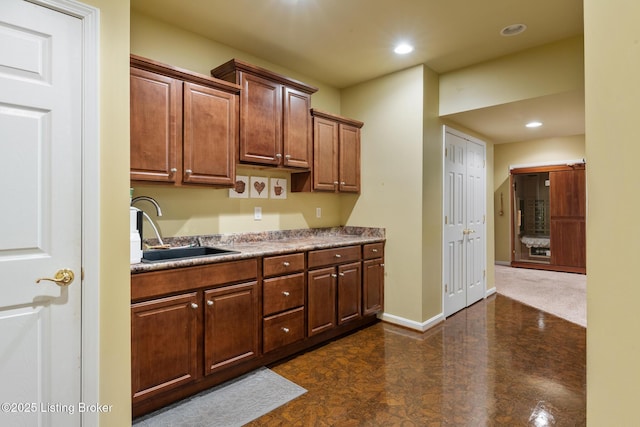 3613 Wynbrooke Cir, Louisville, KY 40241 - kitchen featuring a sink, baseboards, and recessed lighting