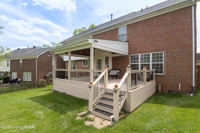 3613 Wynbrooke Cir, Louisville, KY 40241 - back of house with brick siding and a wooden deck