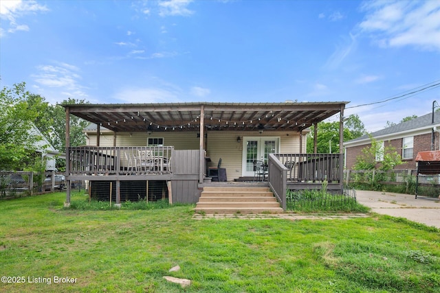 1300 Keane Ave, La Grange, KY 40031 - rear view of property with a deck and french doors
