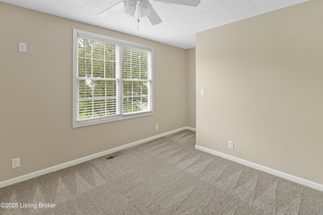 12308 Dominion Way, Louisville, KY 40299 - carpeted spare room featuring ceiling fan, baseboards, and a textured ceiling