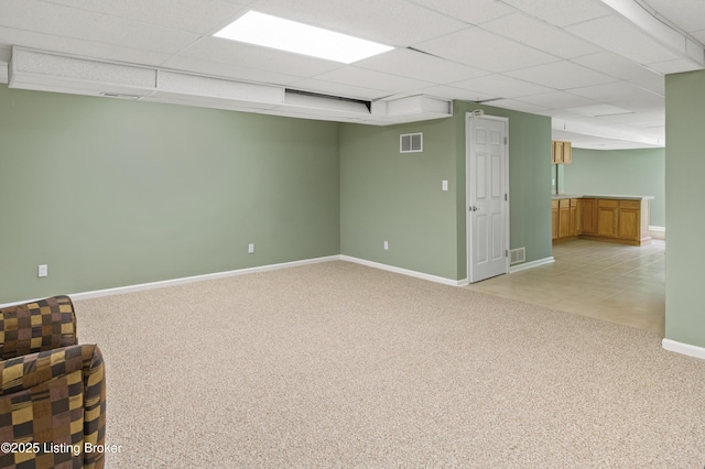 12308 Dominion Way, Louisville, KY 40299 - finished below grade area featuring light colored carpet, baseboards, and a drop ceiling