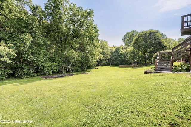 12308 Dominion Way, Louisville, KY 40299 - view of grassy yard featuring stairs