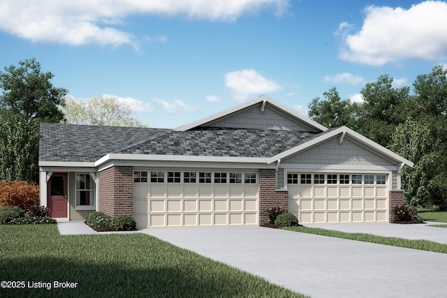 72 Switchgrass Ln Unit B, Mt Washington, KY 40047 - view of front of home featuring concrete driveway, a garage, brick siding, and a front lawn