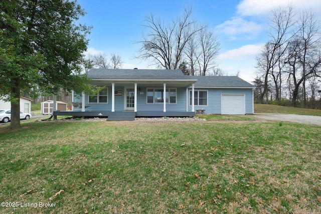 8400 Wisertown Rd, Louisville, KY 40214 - single story home featuring covered porch, an attached garage, a front lawn, and driveway