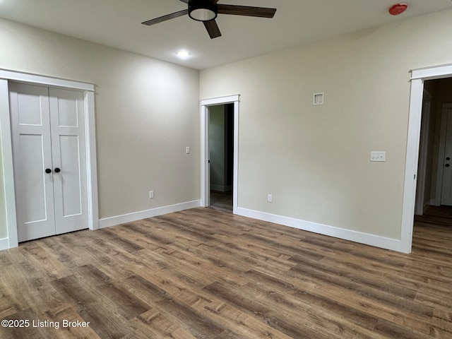 57 Malvern Ct, Brandenburg, KY 40108 - unfurnished bedroom featuring wood finished floors, recessed lighting, and a ceiling fan