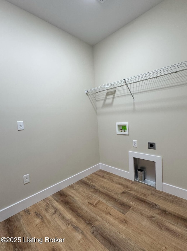 57 Malvern Ct, Brandenburg, KY 40108 - washroom with hookup for an electric dryer, wood finished floors, and washer hookup
