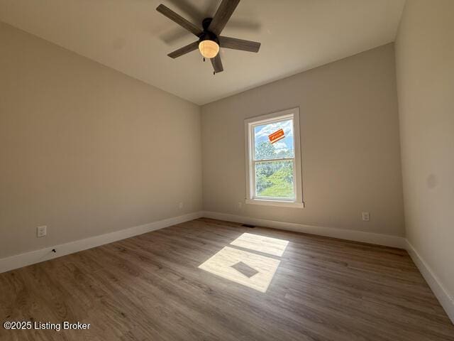 49 Roy Rd, Eastview, KY 42732 - empty room with ceiling fan, wood finished floors, and baseboards