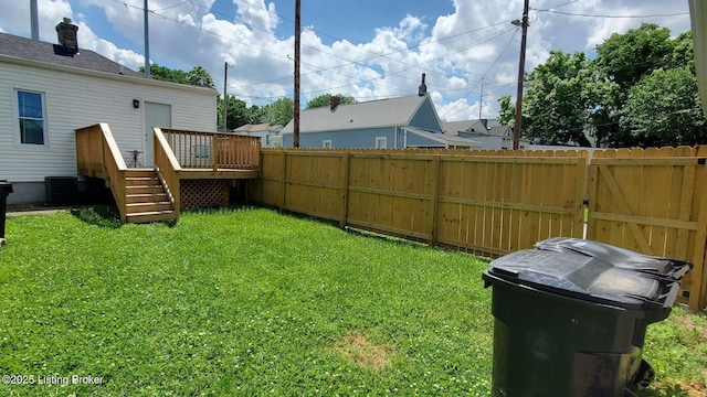 621 E Kentucky St, Louisville, KY 40203 - view of yard featuring a wooden deck and central air condition unit