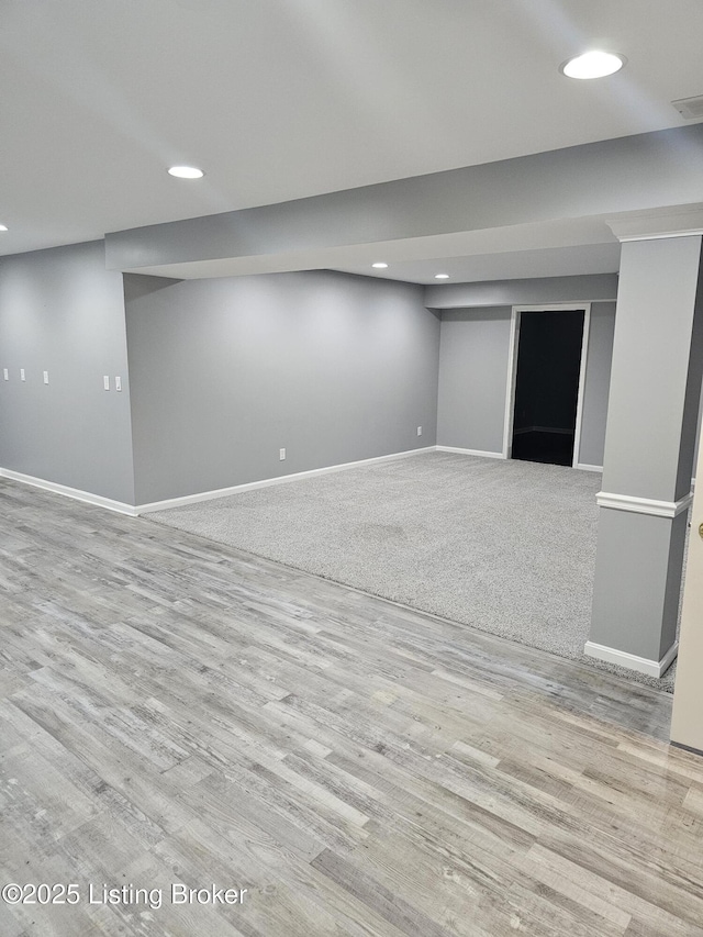 11307 Wind Haven Way, Louisville, KY 40291 - finished basement featuring recessed lighting, baseboards, and wood finished floors