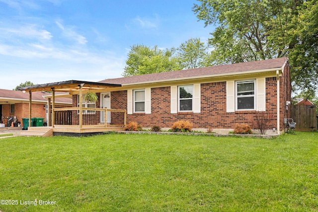 265 N Steedland Dr, Shepherdsville, KY 40229 - rear view of property with brick siding, a deck, a pergola, and roof with shingles