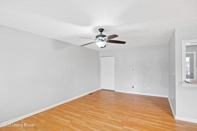 265 N Steedland Dr, Shepherdsville, KY 40229 - spare room with a ceiling fan, light wood-type flooring, a textured ceiling, and baseboards
