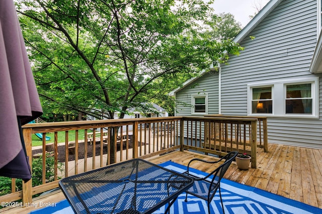 11805 Cedardale Rd, Anchorage, KY 40223 - deck featuring outdoor dining area