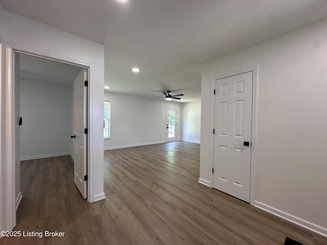 1129 Willow Oak Ln, La Grange, KY 40031 - corridor with wood finished floors, baseboards, and recessed lighting