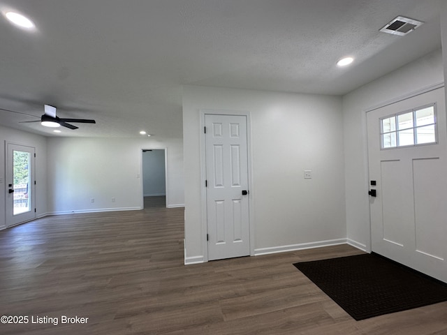 1129 Willow Oak Ln, La Grange, KY 40031 - entryway featuring baseboards, ceiling fan, plenty of natural light, recessed lighting, and dark wood finished floors