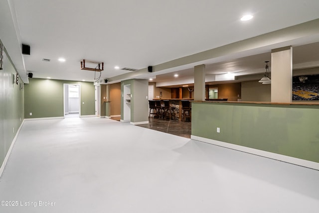 171 Williams Ct, Brooks, KY 40109 - basement with baseboards, recessed lighting, and bar area