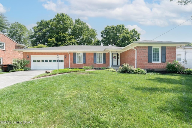 2401 Branning Rd, Thornhill, KY 40222 - single story home with brick siding, a garage, a front lawn, and driveway