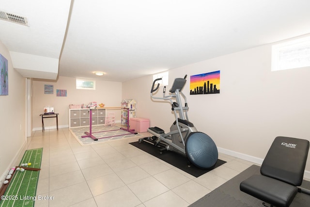 2401 Branning Rd, Thornhill, KY 40222 - exercise area featuring tile patterned flooring and baseboards