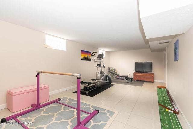 2401 Branning Rd, Thornhill, KY 40222 - workout area featuring baseboards and tile patterned floors