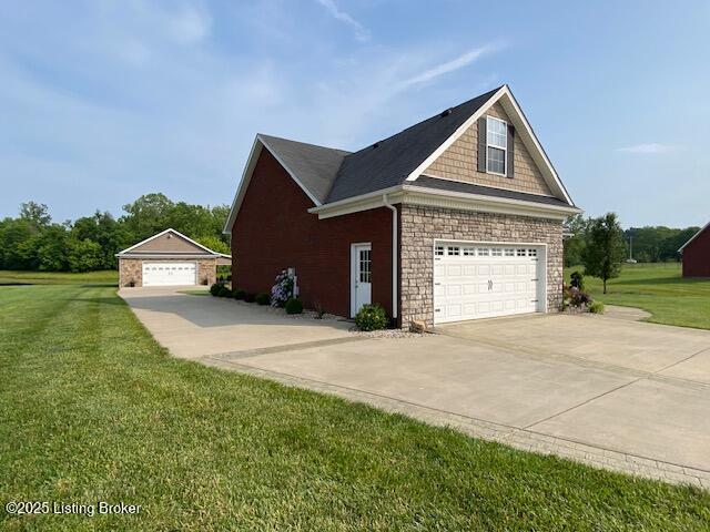 1013 Mallards Cv, Bardstown, KY 40004 - view of side of home featuring a lawn and stone siding