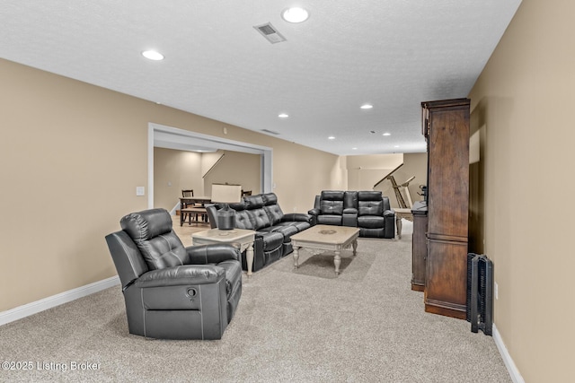 90 Chancellor Ct, Elizabethtown, KY 42701 - living room with light carpet, stairway, recessed lighting, and baseboards