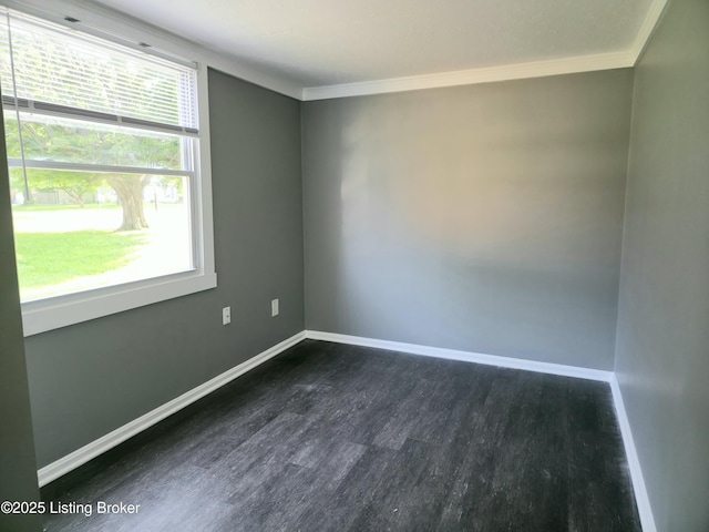 7125 Sky Blue Ave, Louisville, KY 40258 - unfurnished room featuring dark wood-style floors, crown molding, and baseboards