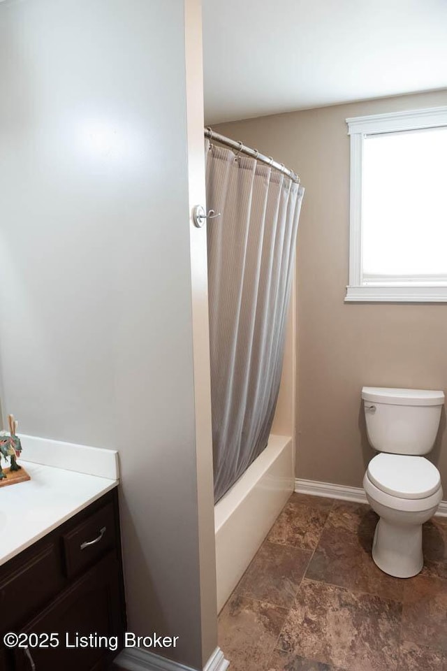 1103 Foxfire Rd, Bardstown, KY 40004 - full bath with vanity, stone finish flooring, and shower / bath combo
