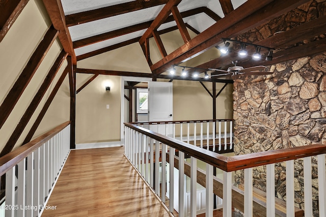 1416 Taylor Wood Rd, Simpsonville, KY 40067 - hall featuring light wood-style floors and an upstairs landing