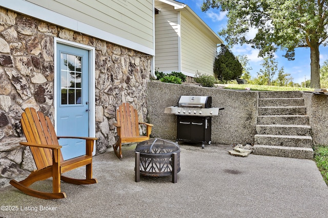 1416 Taylor Wood Rd, Simpsonville, KY 40067 - view of patio / terrace featuring grilling area and an outdoor fire pit