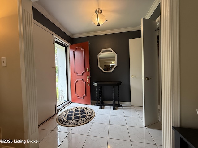 805 Kinross Pl, Douglass Hills, KY 40243 - foyer entrance featuring healthy amount of natural light, ornamental molding, and marble finish flooring