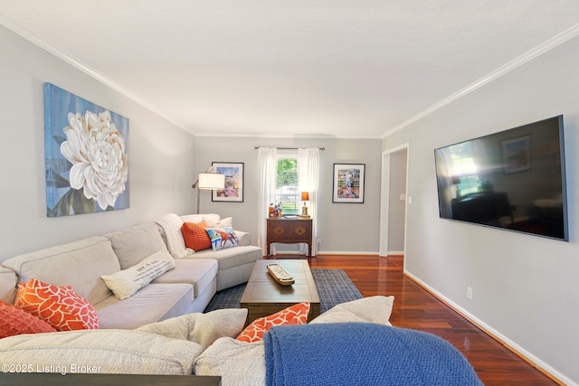 828 Dorsey Ln, Louisville, KY 40223 - living area with ornamental molding, wood finished floors, and baseboards