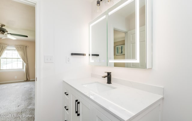 1311 Pollitt Ct, Louisville, KY 40223 - bathroom featuring a ceiling fan, vanity, and baseboards
