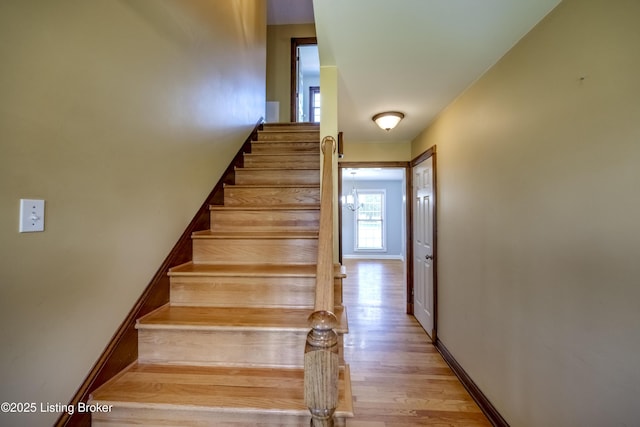 1124 Foxfire Rd, Bardstown, KY 40004 - stairway with wood finished floors and baseboards