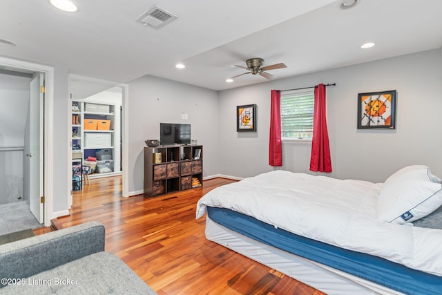 4908 Kay Ave, Louisville, KY 40299 - bedroom featuring recessed lighting, wood finished floors, ceiling fan, and baseboards