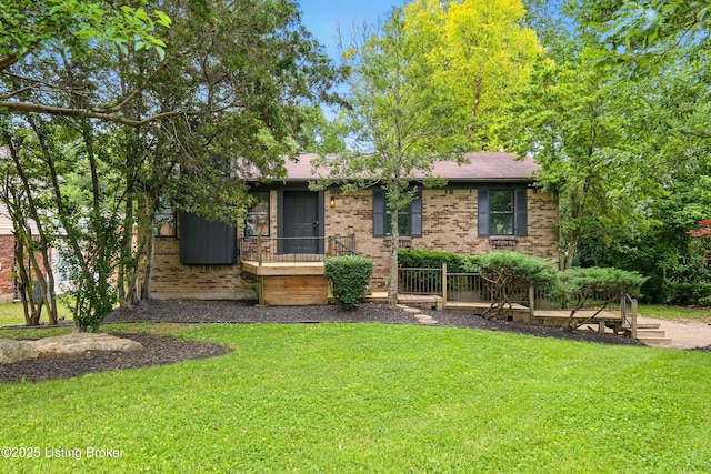5115 Stony Brook Dr, Louisville, KY 40291 - view of front of property with a front yard and brick siding